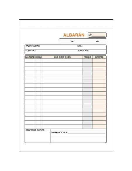 TALONARIO ALBARANES 8º NATU DUPLI LOAN - Pack de 10 unidades